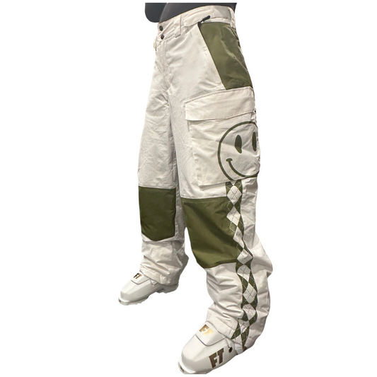 White and Army Green Mogul Pants